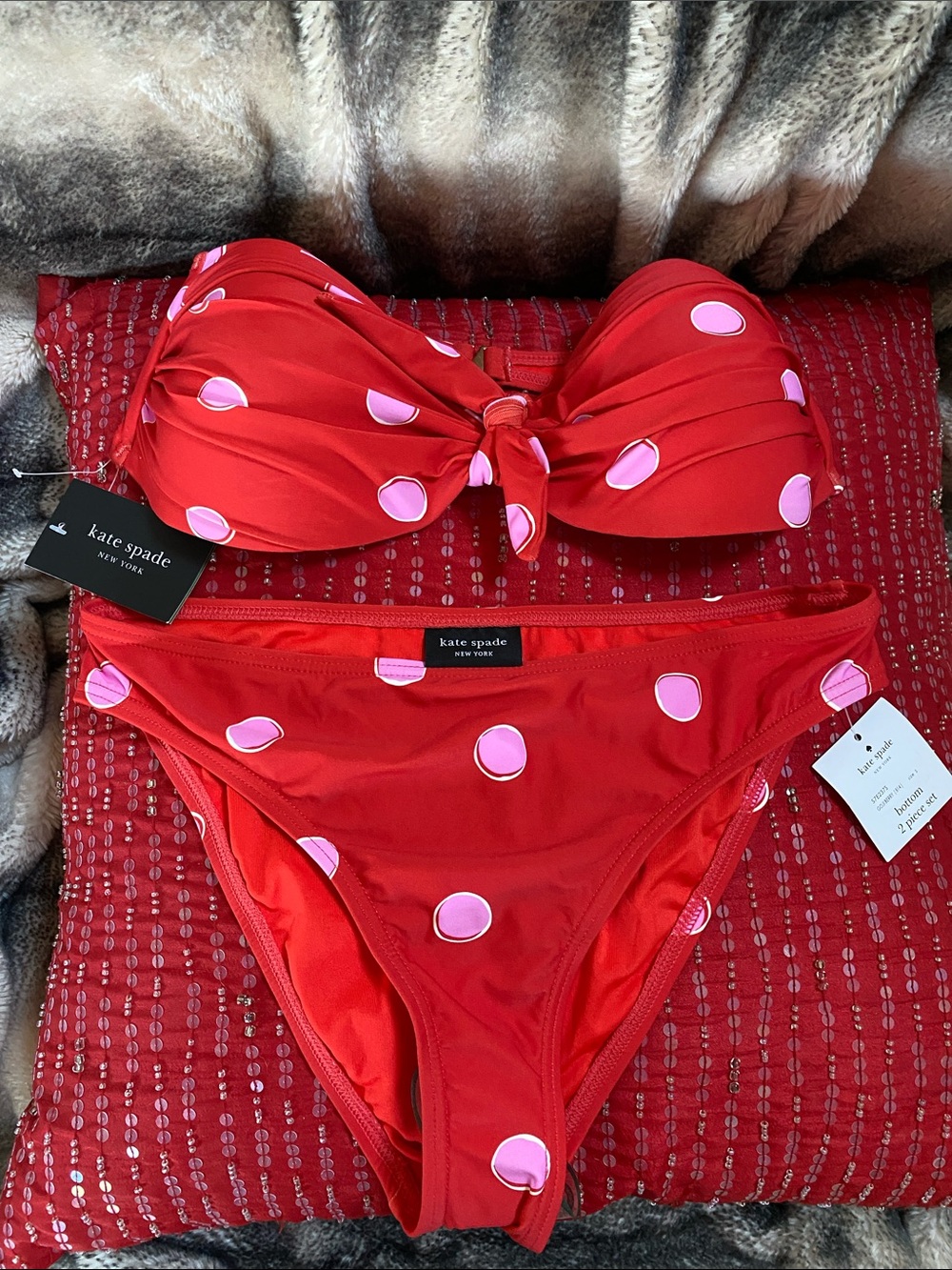 Kate Spade New York Goji Berry Adorable Bikini Set NWT